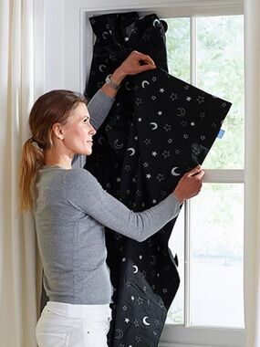 Amazon Black Space-Print Window Shade